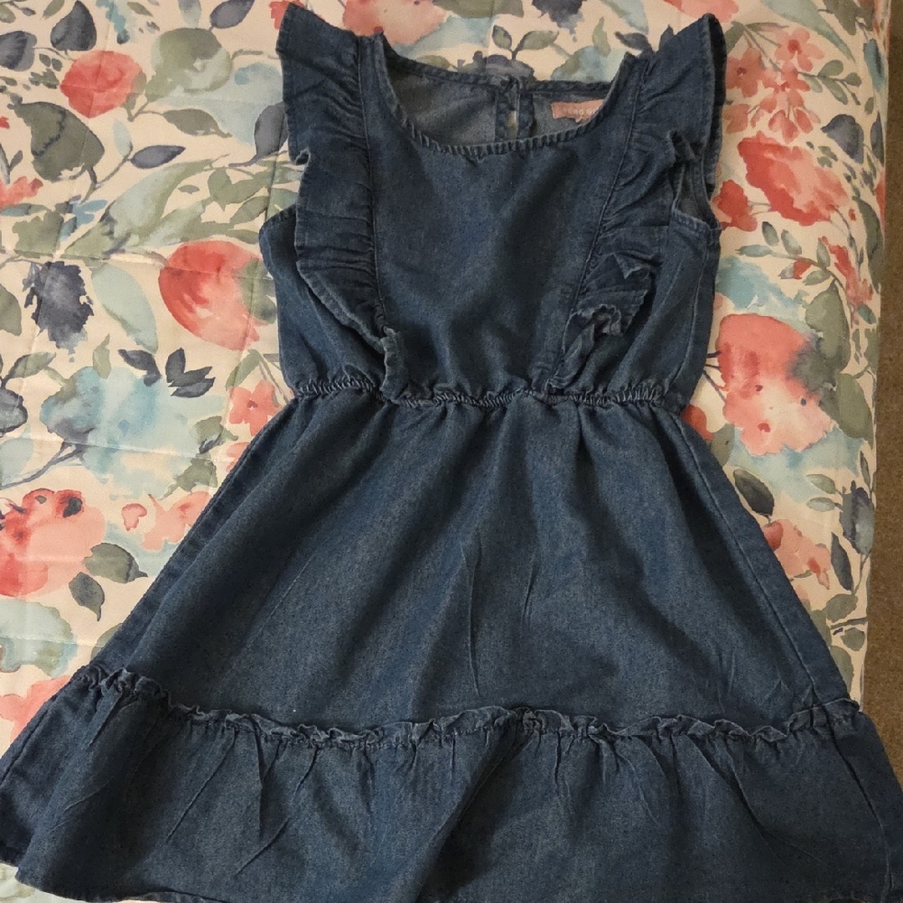 Denim Ruffle Kids Dress